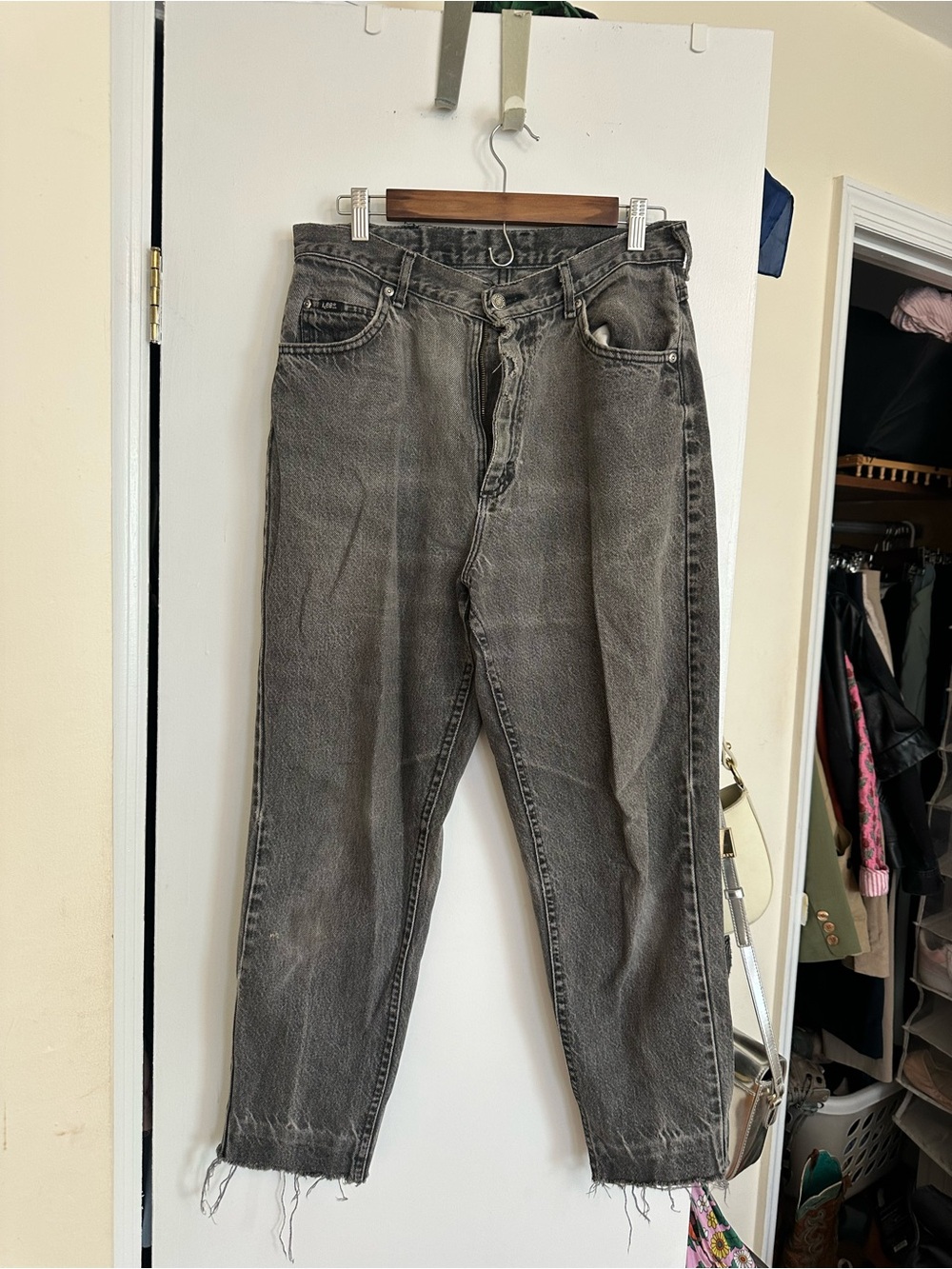 Women’s Vintage Washed Black Lee Denim Jeans